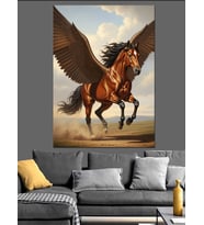 Uçan Kanatlı At Pegasus Tablosu Dekoratif Kanvas - Mdf Ahşap Tablo
