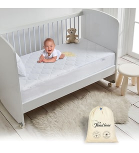 Home%100 Pamuk Kapitone Sıvı Geçirmez Bebek Alezi,Bebek Alez Yatak Koruyucu, Çocuk Yatak Koruyucu Alezi,Park Beşik Yatak Alezi,Park Beşik Yatak Koruyucu (80x130)