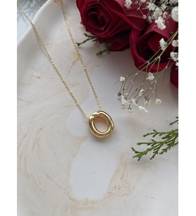 Unisex Gold Balon Ö Harf Hediye Kolye