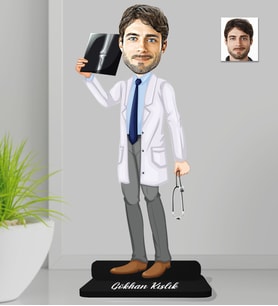 Kişiye Özel Doktor Erkek Ahşap Biblo-2