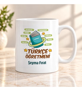 Türkçe Öğretmenine İsme Özel Kupa Bardak