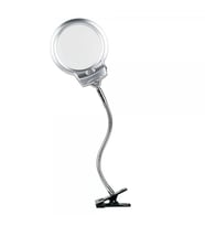2.5 X 130 MM 5X24 MM LED Aydınlatmalı Büyüteç Masa üstü Metal Hortum Mandallı MG15124-C