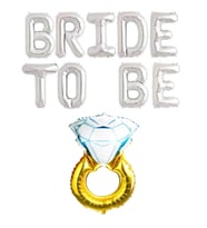 Bride To Be Gümüş Yazı Ve Yüzük Seti 40 Cm
