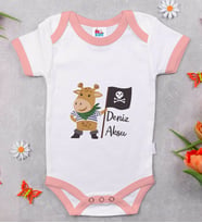BK Kids Kişiye Özel Pembe Bebek Body Zıbın - Model 181