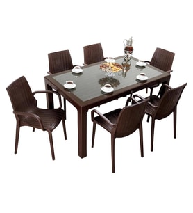 Mandella Elit Rattan 90x150 Nirvana Koltuk Camlı Masa Takımı