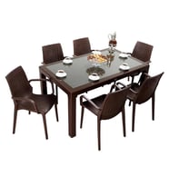 Mandella Elit Rattan 90x150 Nirvana Koltuk Camlı Masa Takımı