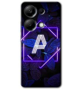 Redmi Note 13 Pro 4G Kılıf HD Desen Baskılı Kılıf - Dark Neon Yaprak A Harfi