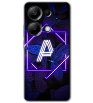 Redmi Note 13 Pro 4G Kılıf HD Desen Baskılı Kılıf - Dark Neon Yaprak A Harfi