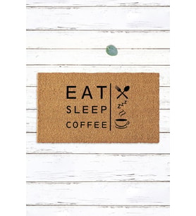 Kahve Sever Eat Sleep Coffee Paspas Koko Paspas Dış Kapı Paspası Kıl Paspas