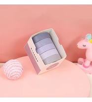 Vintage Washi Tape Bant Yapışkanlı Maskeleme Kağıdı Renkli Bant 5 li - Mor Tonları N1