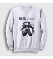 Presmono Unisex Beyaz Titan Tvman Skibidi Toilet Sweatshirt 482821tt (Beyaz)