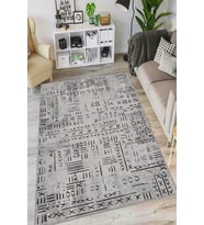 Gri Kaymaz Tabanlı Etnik Mutfak Halısı AR1376