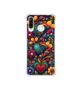 PrintiFy Huawei P30 Lite ile Uyumlu Düşlerin Dansı Serisi Çiçeklerin Dansı Tasarımlı Uv Baskılı Köşe Korumalı Antişok Kılıf