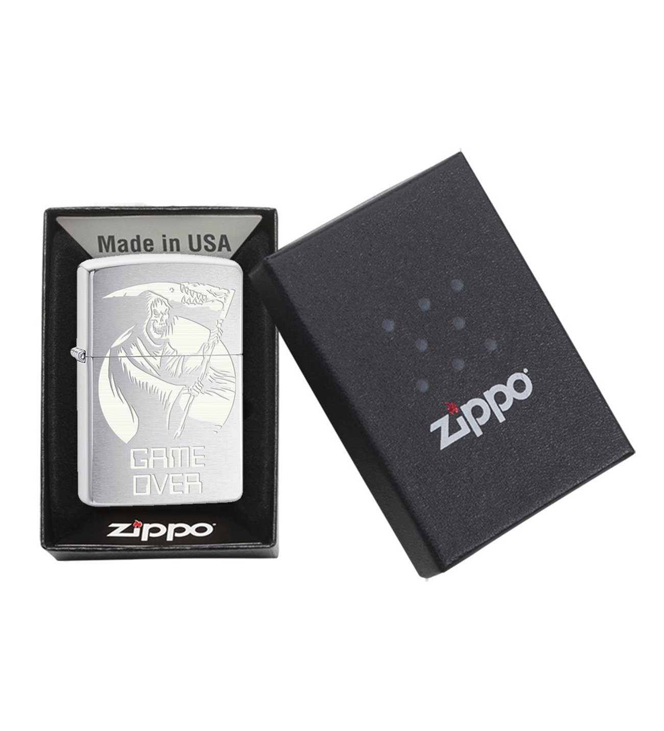 Zippo 200 Pf18 Skull Game Over Design Çakmak