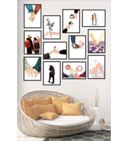 Dekoratif tablolar, Salon için duvar tabloları Sevgiliye Hediye, 12 parça mdf tablo