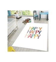 Eliana Home Baskılı, Yıkanabilir Kaymaz Taban Çocuk Halısı LNA4013 100x150 cm (Beyaz)