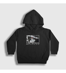 Presmono Unisex Çocuk Siyah Muzan Kibutsuji V2 Anime Demon Slayer Kimetsu No Yaiba Kapüşonlu Sweatshirt 308838tt