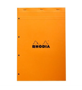 Rhodia Basic Üstten Zımbalı Bloknot A4+ Kareli Turuncu Ra20200