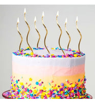 VIP KALİTE PARLAK METALİK ALTIN SPİRAL PASTA MUMU 6 ADET ALTIN DOĞUM GÜNÜ MUMU GOLD BIRTHDAY CANDLE