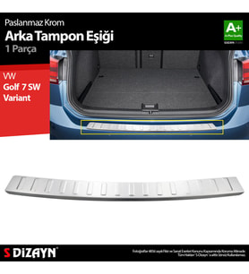 VW Golf 7 SW Variant Krom Arka Tampon Eşiği 2013-2020