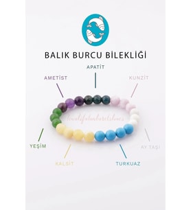 Balık Burcu Doğal Taş Bileklik 8 Mm ( Inanmak Yaşamın En Anlamlı Noktasıdır )