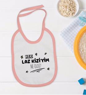BK Kids Laz Kızıyım Tasarımlı Pembe Bebek Mama Önlüğü-1