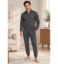 Mirano 3252 Erkek Fermuar Detaylı Kışlık Spor Eşofman Pijama Takımı