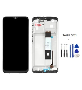 Tkgz - Xiaomi Redmi 9T Uyumlu Lcd Ekran Dokunmatik Servis ÇITALI + TAMİR SETİ