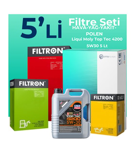 Filtron Opel Astra J 1.6 Dizel Filtre Bakım Seti Liqui Moly Motor Yağlı (2013-2018) 5 Li