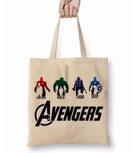 Avengers İron Man Hulk Thor Captain Amerika Bez Çanta Uzun Saplı