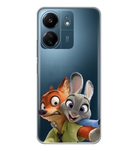 Xiaomi Redmi 13C Uyumlu Zootropolis Judy & Nick Tasarımlı Şeffaf Telefon Kılıfı