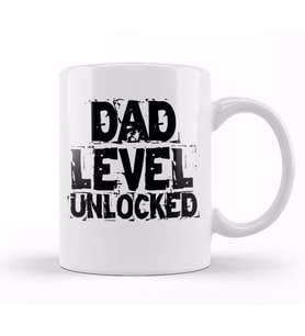 Dad Level Unlocked Gaming New Dad Baby Announcement Fathers Day Daddy To Be Video Game First 01 Kupa Bardak Porselen