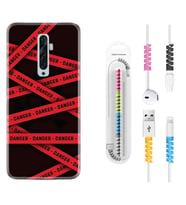 Oppo Reno 2Z 4 Lite 4 Pro 5 6 7 A31 Kılıf Kablo Koruma Spiral Silikon Danger 1372