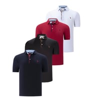 DÖRTLÜ SET T8582 DEWBERRY ERKEK T-SHIRT-SİYAH-BEYAZ-LACİVERT-BORDO