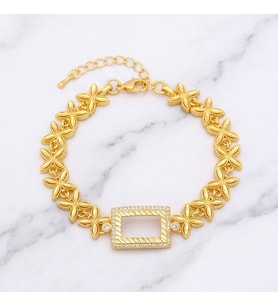 Altın Kaplama İmitasyon Gram Çerçeve Bileklik BLK-1263 (Gold)