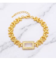 Altın Kaplama İmitasyon Gram Çerçeve Bileklik BLK-1263 (Gold)