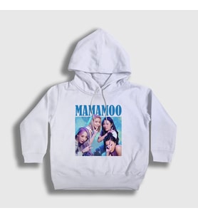 Presmono Unisex Çocuk Beyaz Poster V2 K-Pop Mamamoo Kapüşonlu Sweatshirt 274118tt