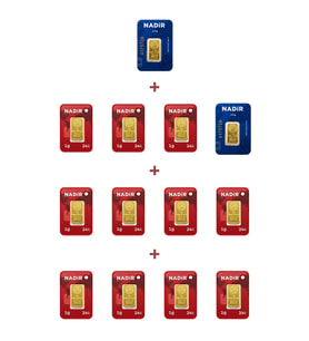 Nadir Gold 24 Ayar 16 Gram Külçe Altın (2 Adet 2,5 Gram Külçe Altın + 11 Adet 1 Gram Külçe Altın )
