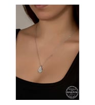 Swarovski Crystal Taşlı Damla Gümüş Kadın Kolye