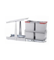 Pyramith P9152 12+12 Lt. Gri Teleskopik Raylı Çöp Kovası