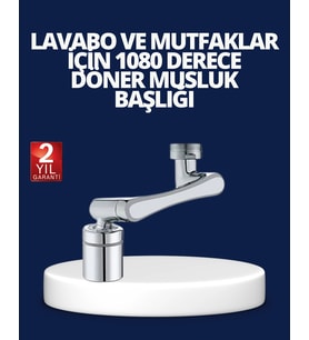 Esnek 1080° Musluk Başlığı 3 Eklemli Hareketli Su Modlu Lavabo Atı