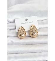 316L Çelik Gold Renk Motifli Damla Kadın Küpe TJ-BKP11829