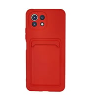 Xiaomi Mi 11 Lite Kılıf Kelvin Kartvizitli Silikon - Kırmızı