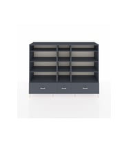 Hyperion Dolap 12 Raflı 3 Çekmeceli  220x44x163 Antrasit-Antrasit