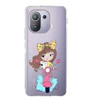 Xiaomi  Mi 11 Pro  Kamera Korumalı Kapak Vespagirl Tasarımlı Şeffaf  Kılıf
