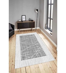 Dijital Baskılı Yıkanabilir Kaymaz Modern Renkli Salon Halısı Mutfak Halısı Yolluk ND-HY-1062 (Gri)