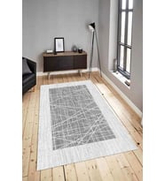 Dijital Baskılı Yıkanabilir Kaymaz Modern Renkli Salon Halısı Mutfak Halısı Yolluk ND-HY-1062 (Gri)