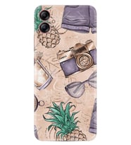 Samsung Galaxy A04E Kılıf Resimli Desenli Baskılı Silikon Ananas Camera Glass 1357
