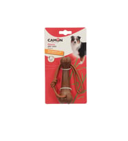 Camon Bambu ve İpten Üretilmiş Kemik Şeklinde Eğlenceli Köpek Oyuncağı 12cm