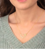 Else Silver Papatyalı İsimli Gümüş Kalp Kolye